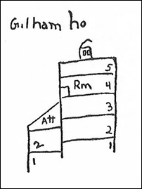 HPL's sketch of Gilman House